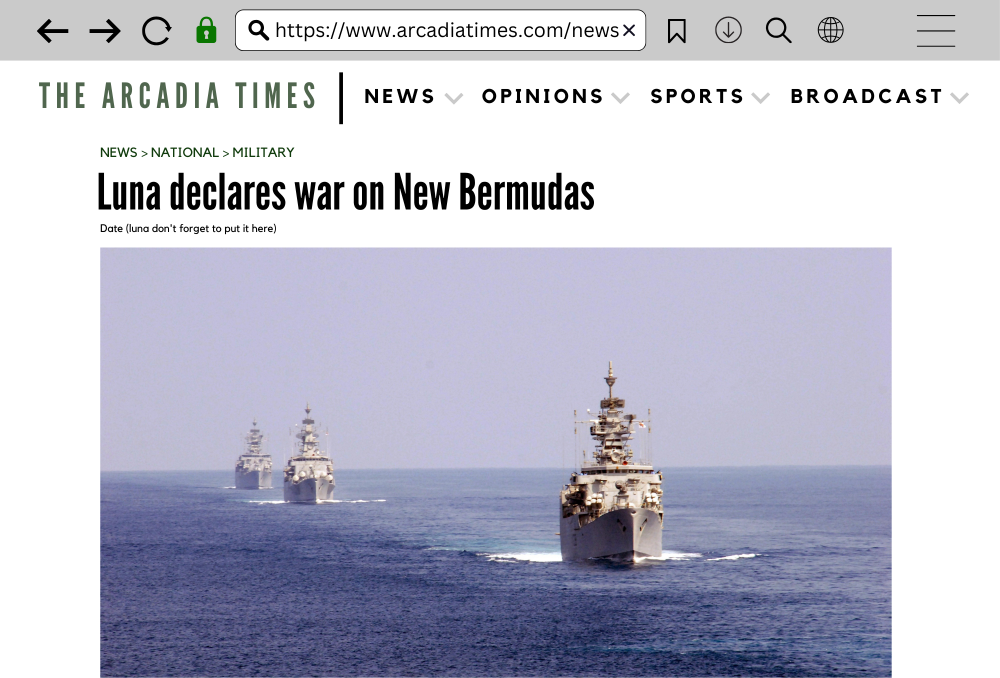 Luna declares war on New Bermudas