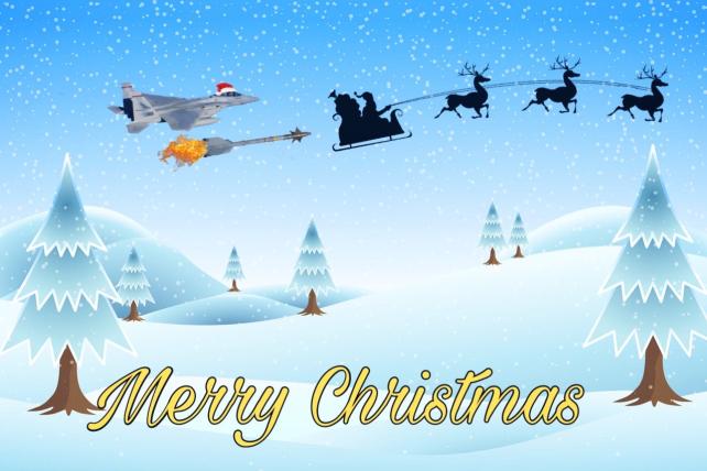 Santa Has Been Intercepted and Shot down by a Milwuakee Nation Air Force F-15EX