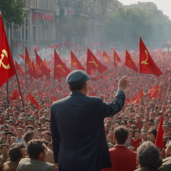 Communist Leader Sven Eriksson Addresses Party Members In Front Of Royal Palace 