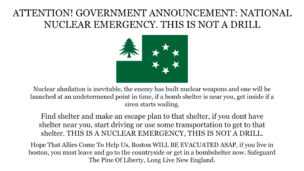 NATIONAL NUCLEAR EMERGENCY. THIS IS NOT A DRILL