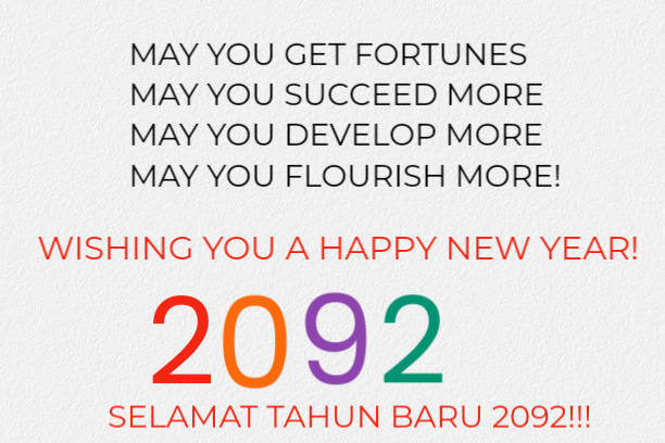 Happy New Year 2092! 🇮🇩 Selamat Tahun Baru 2092!!