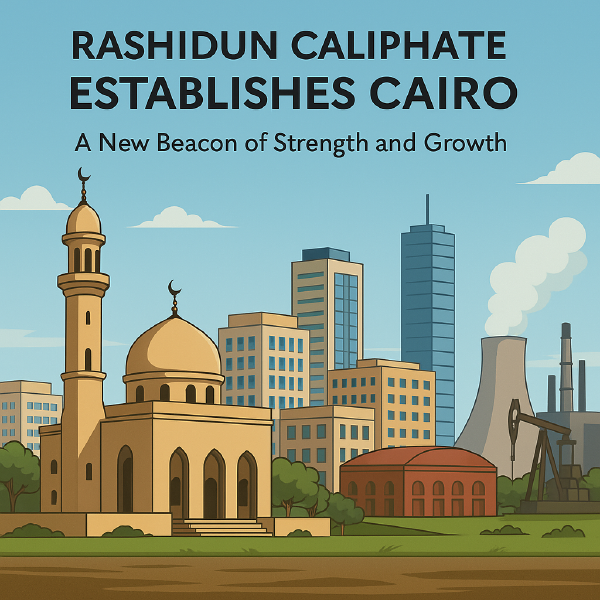 Rashidun_Caliphate Establishes Cairo: A New Beacon of Strength and Growth