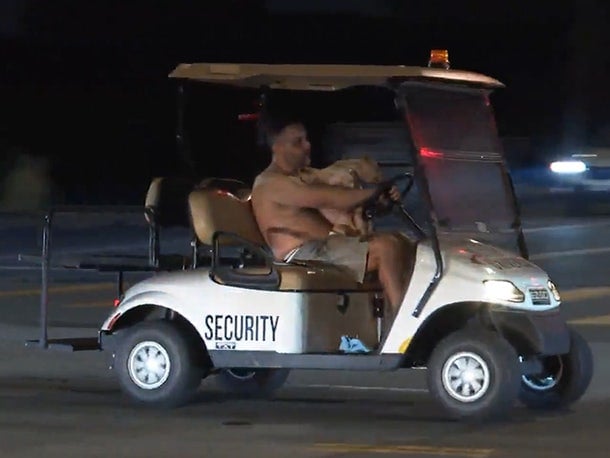 Man has managed to escape from police in a golf cart