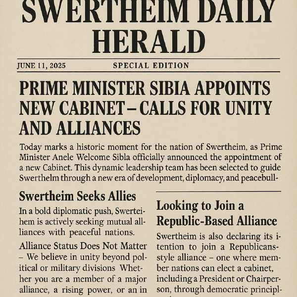 BREAKING NEWS: NEW CABINET APPOINTED — ALLIES WANTED!
