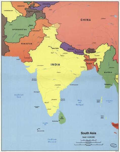 The Orbis Map Of South Asia Or Indian Subcontinent 