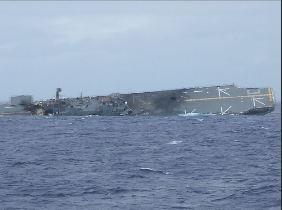 Naval blockade on Japanese Isles, loses flagship of fleet.