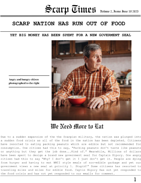 SCARP NATION HAS RUN OUT OF FOOD 