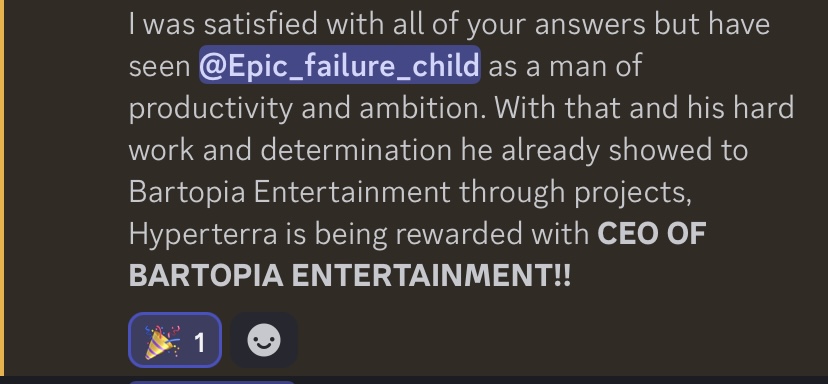 I’m now CEO of bartopia entertainment 