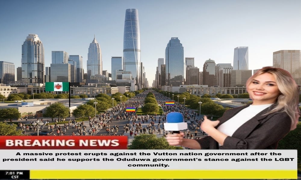 Thousands of people come out to protest in Vutton